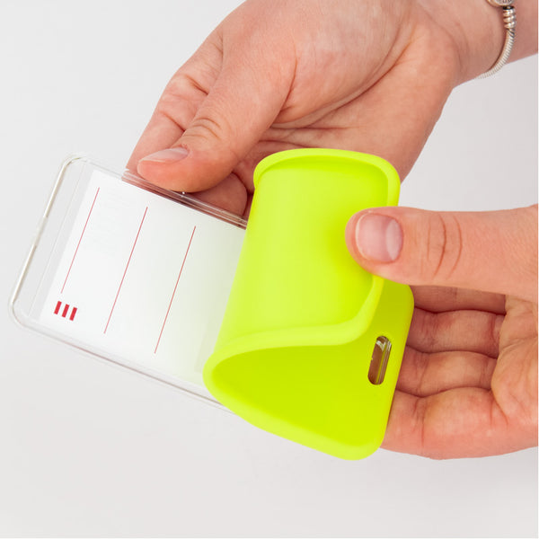 Name badge Axent SoftTouch 4550V-09-A, vertical, PP, light green