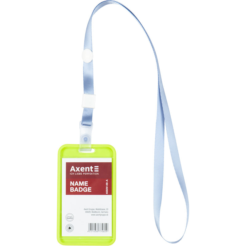 Lanyard for a badge with a metal clip Axent 4551-03-A, light blue