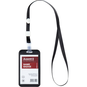 Lanyard for a badge with a metal clip Axent 4551-01-A, black