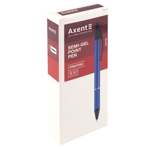 Semi-gel pen Axent Prestige AB1086-02-02, retractable, blue body, blue
