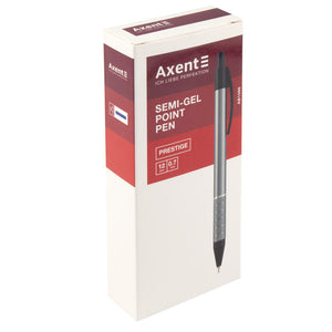 Semi-gel pen Axent Prestige AB1086-03-02, retractable, grey body, blue