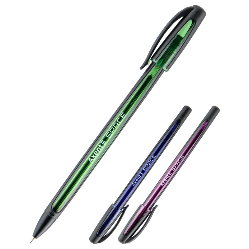 Semi-gel pen Axent Space AB1087-02-A, 0.7 mm, retractable, blue
