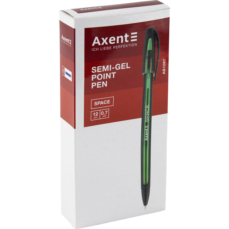 Semi-gel pen Axent Space AB1087-02-A, 0.7 mm, retractable, blue