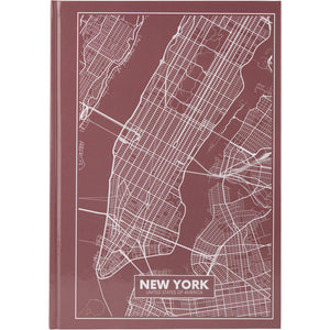 Notes Axent Maps New York 8422-543-A, А4, 96 kartek, kratka, różowo-brązowy