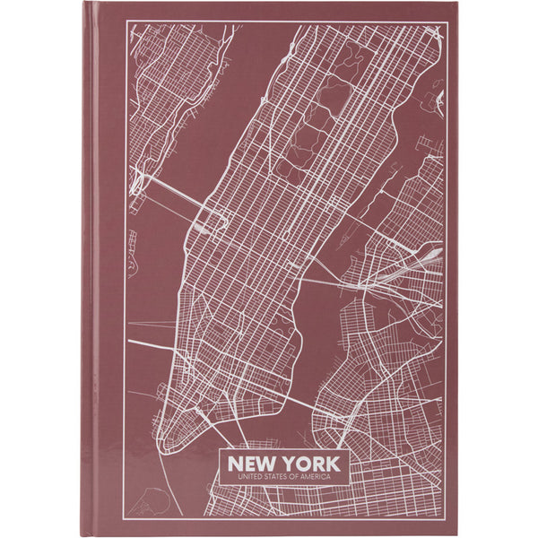 Notes Axent Maps New York 8422-543-A, А4, 96 kartek, kratka, różowo-brązowy