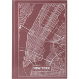 Notes Axent Maps New York 8422-543-A, А4, 96 kartek, kratka, różowo-brązowy