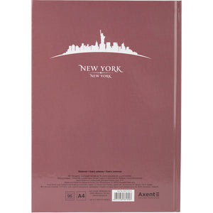 Notes Axent Maps New York 8422-543-A, А4, 96 kartek, kratka, różowo-brązowy