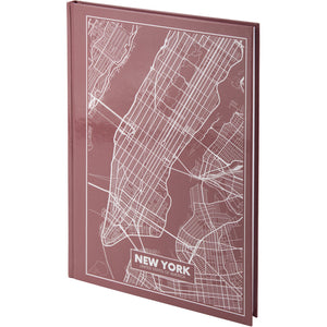 Notes Axent Maps New York 8422-543-A, А4, 96 kartek, kratka, różowo-brązowy