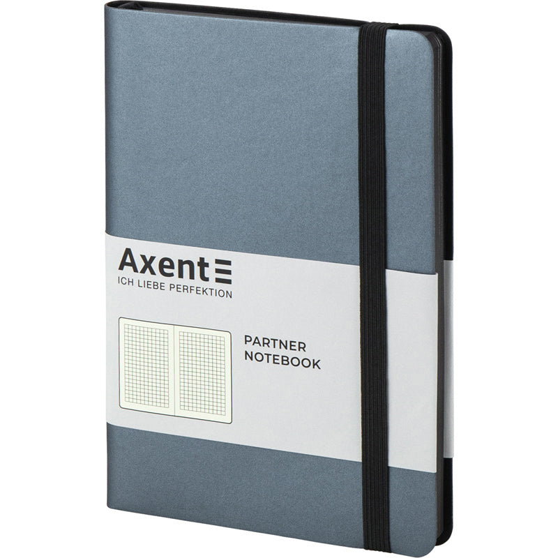 Notebook Axent Partner Soft 8206-14-A, 125*195 mm, 96 sheets, squared, silver-blue