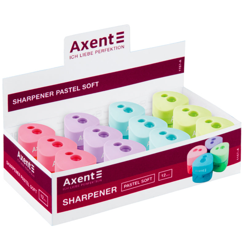 Pencil sharpener with a container Axent Pastel soft 1157-A, assorted colors