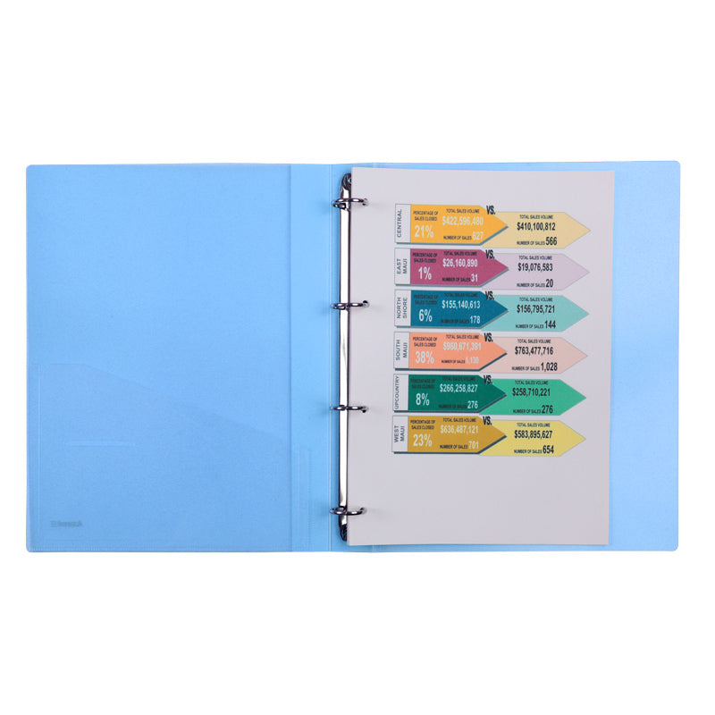 4-rings folder Axent 1208-22-A, 35 mm, A4, ransparent navy