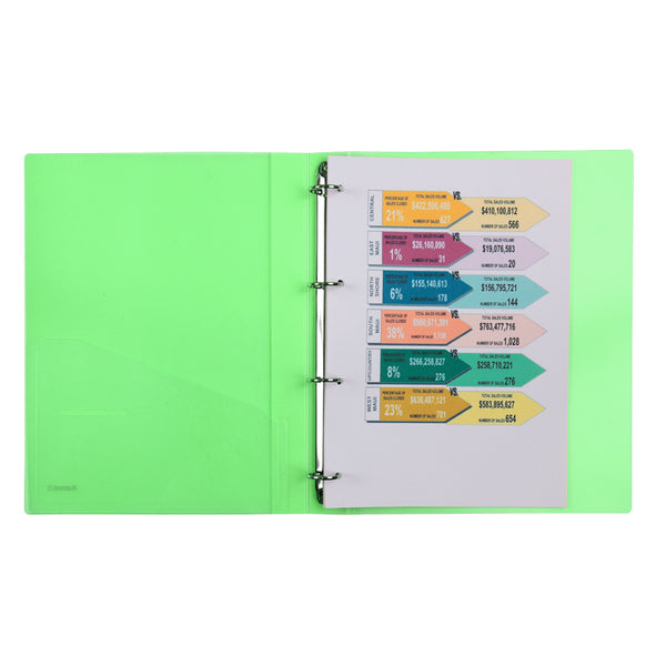 4-rings folder Axent 1208-26-A, 35 mm, A4, transparent green