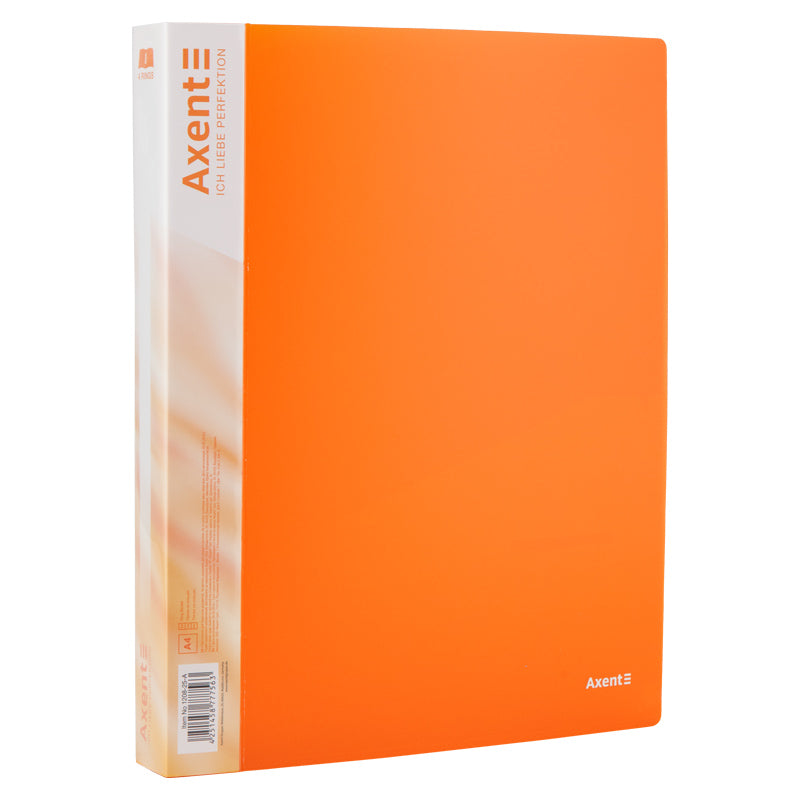 4-rings folder Axent 1208-25-A, 35 mm, A4, ransparent orange
