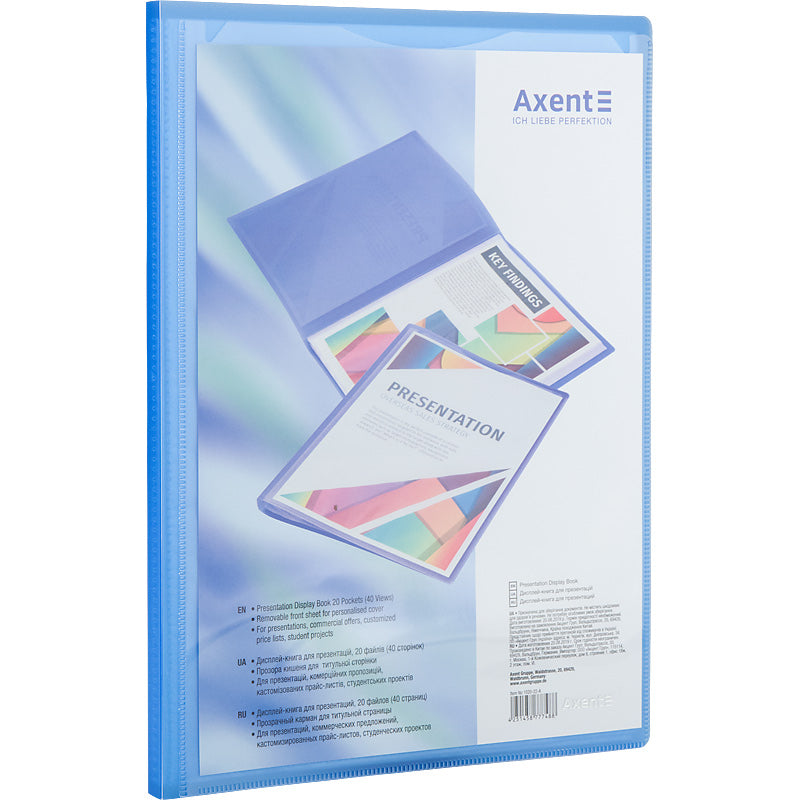 Display-book Axent 1020-22-A, 20 files, A4, navy