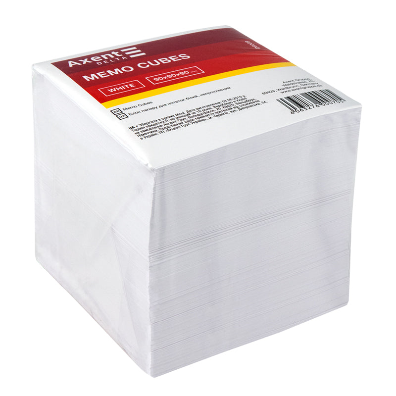 Note paper white Delta D8009, 90x90x80mm, unglued