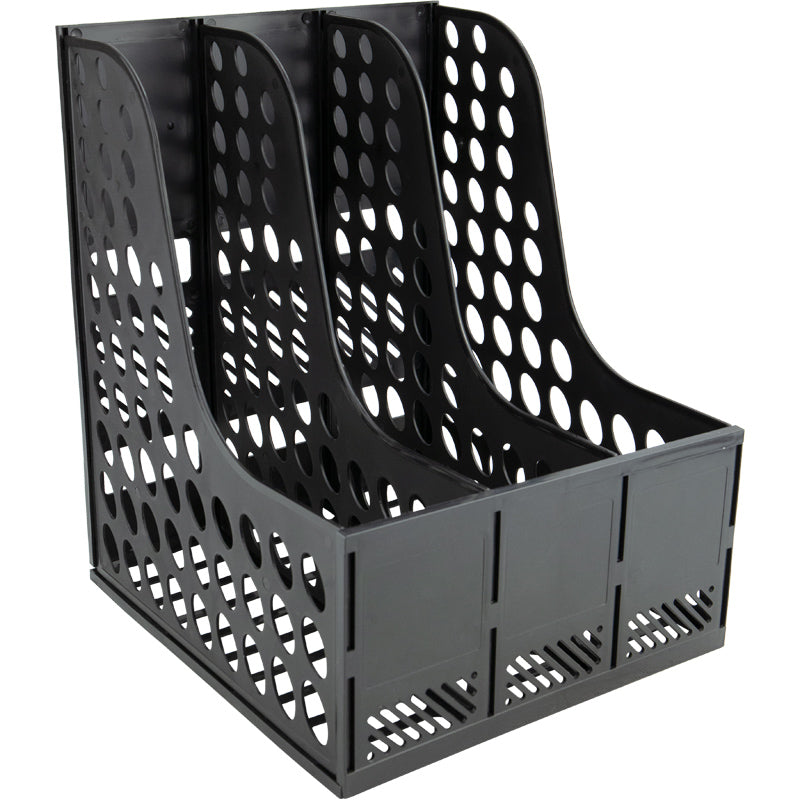 Document tray Axent 4041-01-A, vertical, black, 3 sections