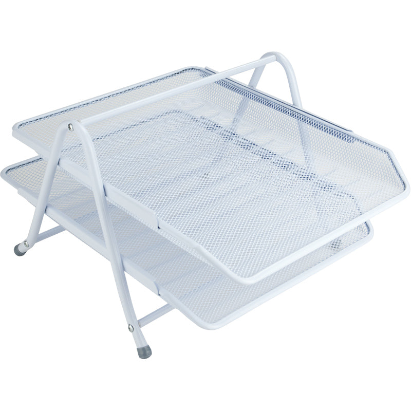 Document tray Axent 2121-21-A, horizontal, 2-in-1, metal, white
