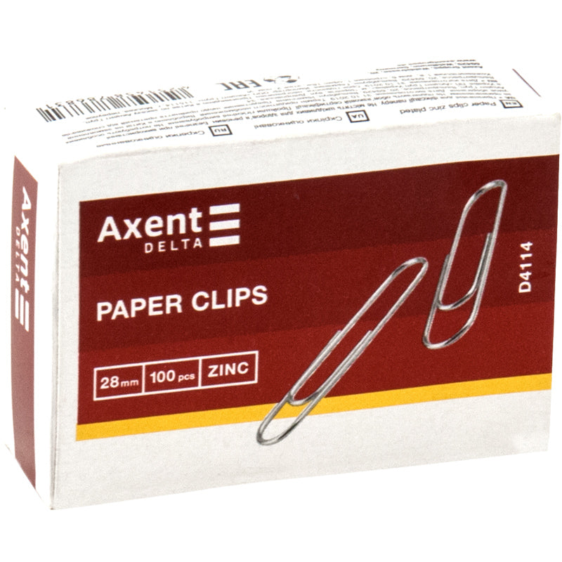 Zinc paper clips Delta D4114, 28 mm