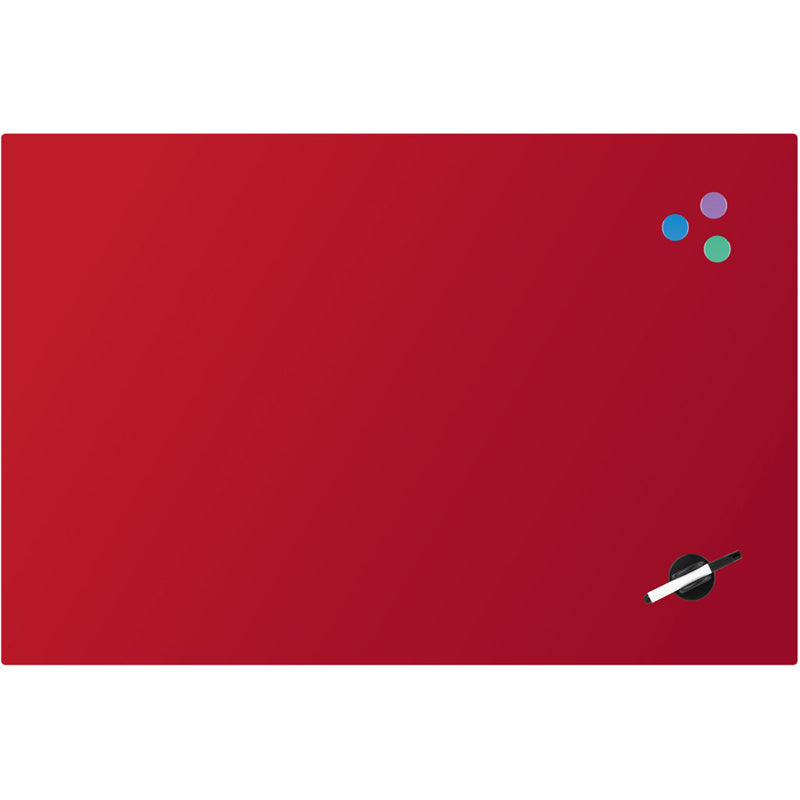 Magnetic Tempered Glass Board Axent 9615-06-A, 60x90, red
