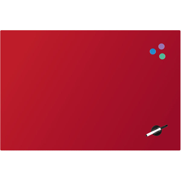 Magnetic Tempered Glass Board Axent 9615-06-A, 60x90, red