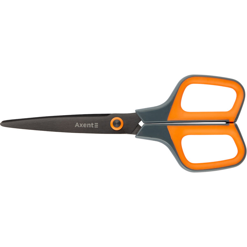 Office scissors Axent Titanium 6306-06-A, 19 cm, grey-orange