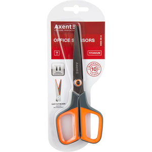 Office scissors Axent Titanium 6306-06-A, 19 cm, grey-orange