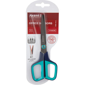 Office scissors Axent Titanium 6306-16-A, 19 cm, blue-turquoise