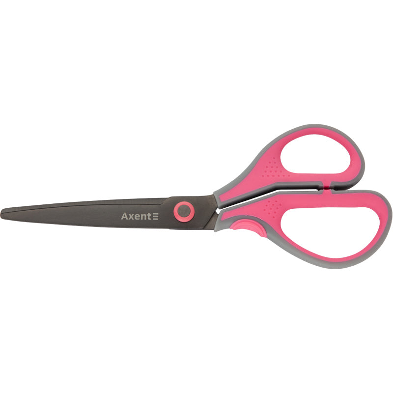 Office scissors Axent Titanium Lite 6406-02-A, 19 cm, grey-pink