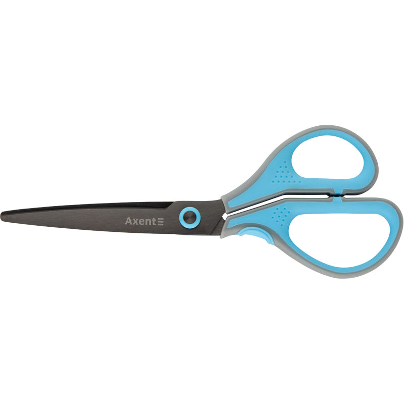 Office scissors Axent Titanium Lite 6406-05-A, 19 cm, grey-blue