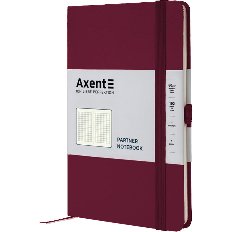 Notebook Axent Partner 8201-46-A, A5-, 125x195 mm, 96 sheets, squared, hard cover, wine