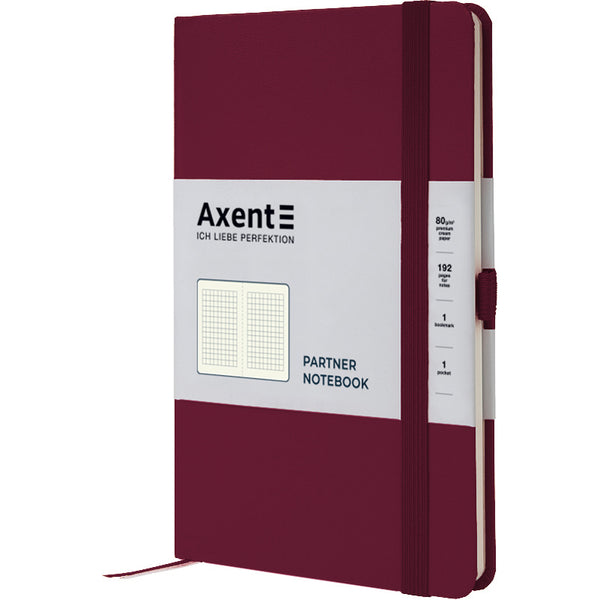Notebook Axent Partner 8201-46-A, A5-, 125x195 mm, 96 sheets, squared, hard cover, wine