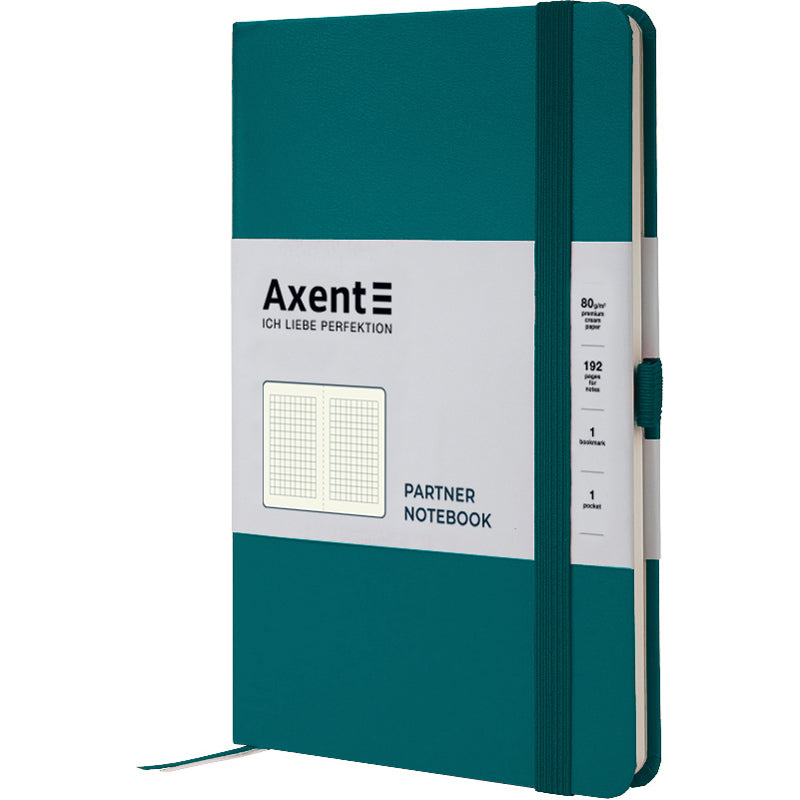 Notebook Axent Partner 8201-31-A, A5-, 125x195 mm, 96 sheets, squared, hard cover, malachite