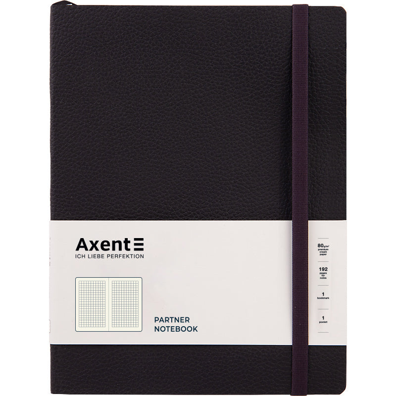 Notes Axent Partner Soft L 8615-01-A,190*250, 96 kartek, kratka, czarny