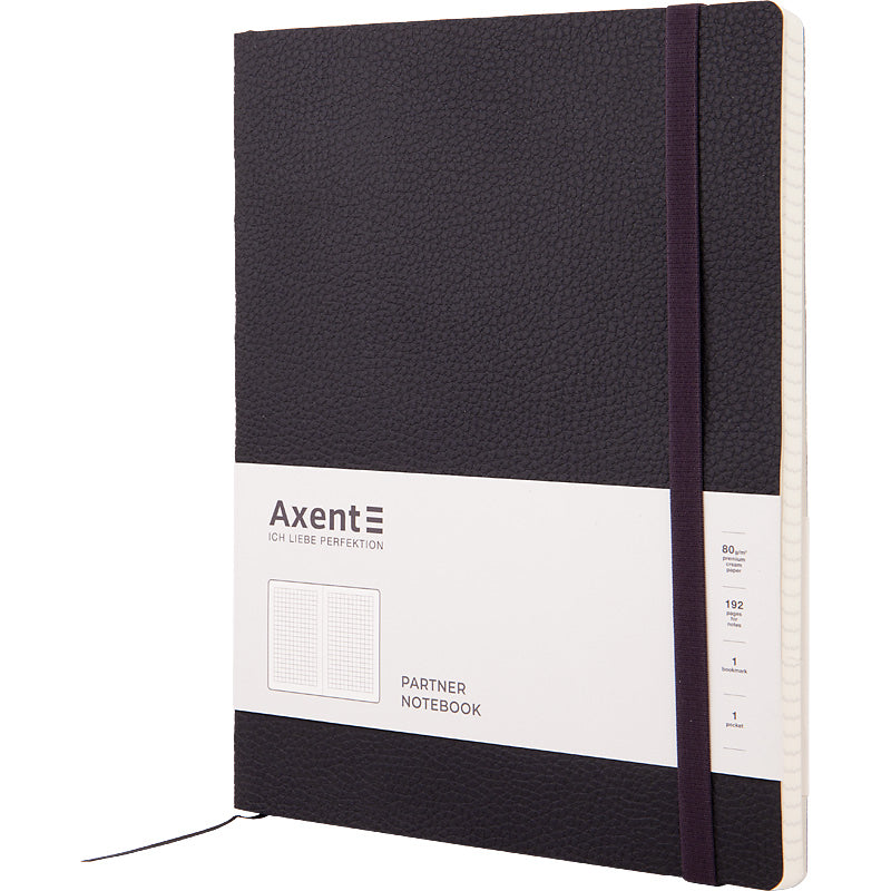 Notes Axent Partner Soft L 8615-01-A,190*250, 96 kartek, kratka, czarny