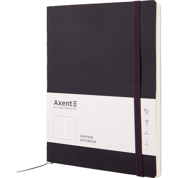 Notes Axent Partner Soft L 8615-01-A,190*250, 96 kartek, kratka, czarny