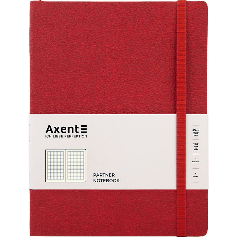 Notes Axent Partner Soft L 8615-06-A,190*250, 96 kartek, kratka, czerwony
