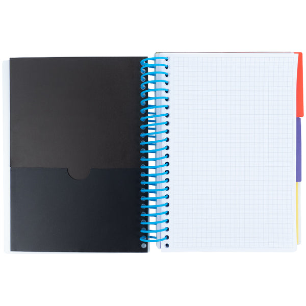 Notebook with dividers Axent 8405-05-A, А5, 120 sheets, squared, light blue