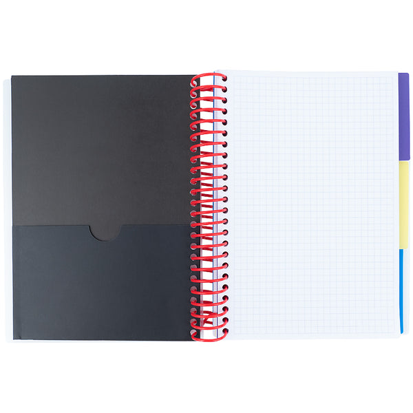 Notebook with dividers Axent 8405-08-A, А5, 120 sheets, squared, red