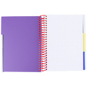 Notebook with dividers Axent 8405-08-A, А5, 120 sheets, squared, red