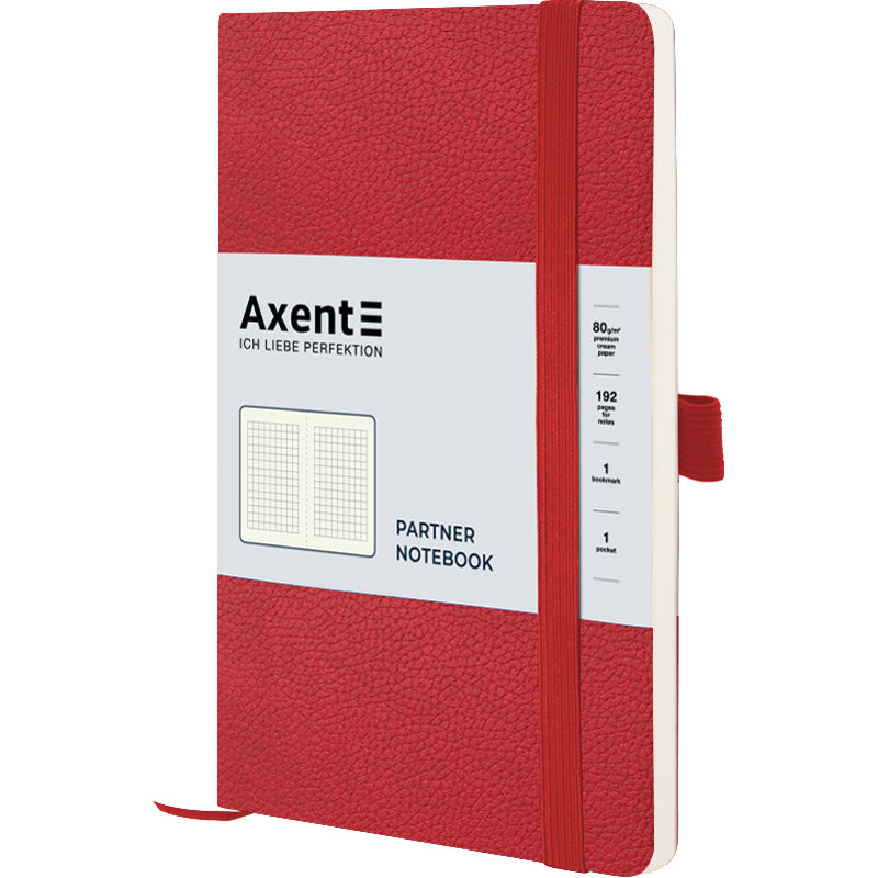 Notes Axent Partner Soft Skin 8616-06-A,125*195, 96 kartek, kratka, czerwony