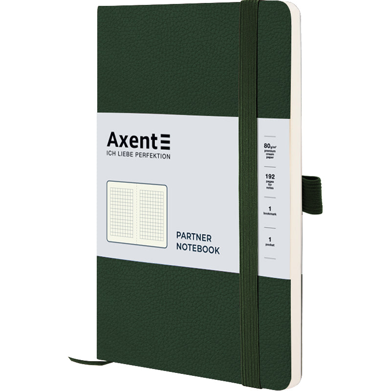 Notes Axent Partner Soft Skin 8616-23-A,125*195, 96 kartek, kratka, ciemnozielony