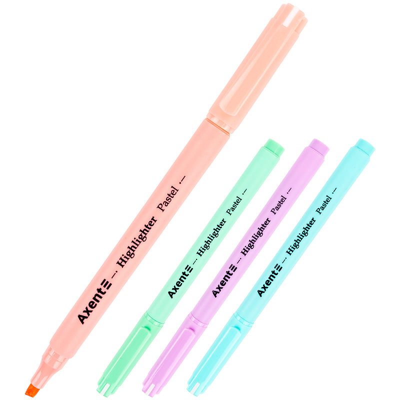 Marker Axent Highlighter Pastel 2533-40-A, 2-4 mm,  4 colors in set