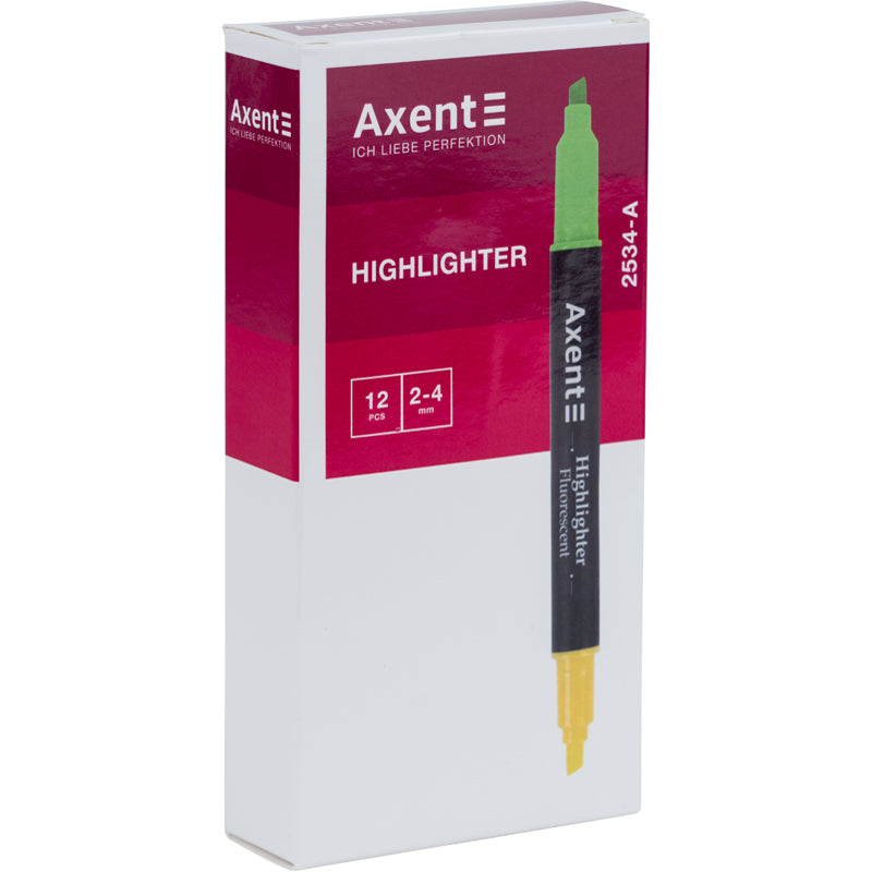 Marker Axent Highlighter Dual 2534-02-A, 2-4 mm, blue+yellow