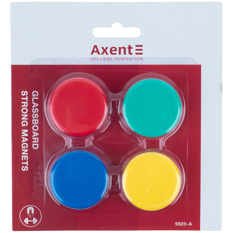 Glassboard strong magnets Axent 9825-A, 30 mm, 4 pcs set