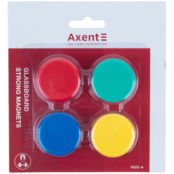 Glassboard strong magnets Axent 9825-A, 30 mm, 4 pcs set
