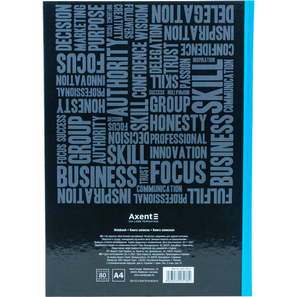 Notes Axent Colors 8421-05-A, А4, 80 kartek, kratka, błękitny