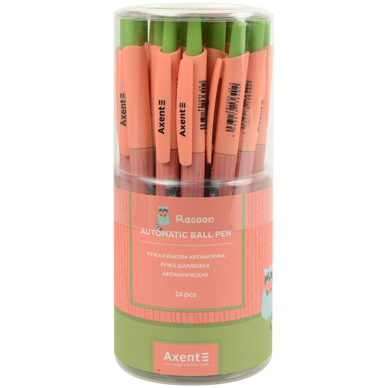 Ballpoint pen Axent Racoon AB1090-29-A, retractable, blue