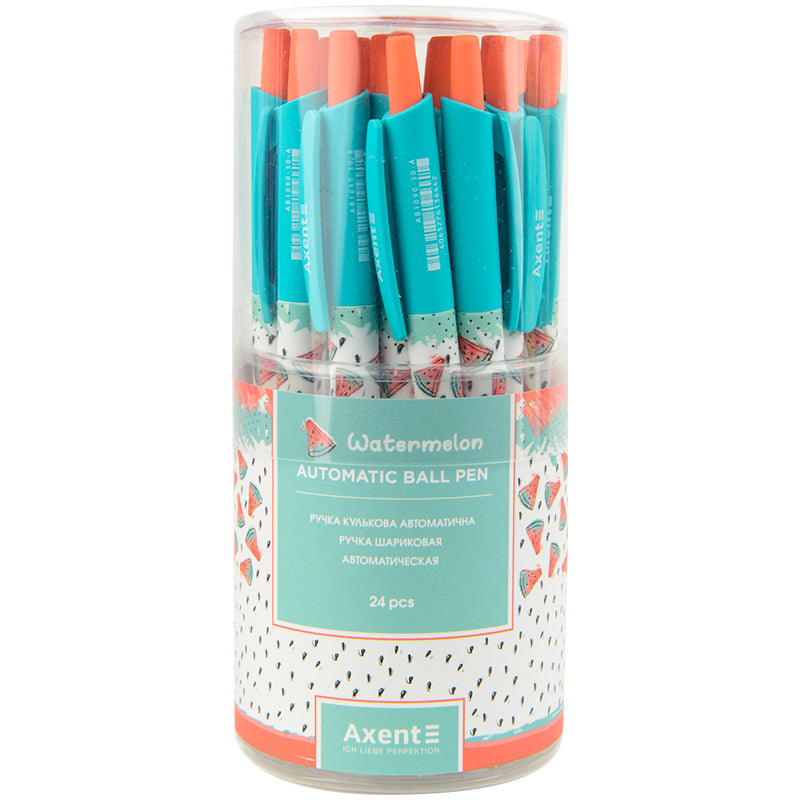 Ballpoint pen Axent Watermelon AB1090-30-A, retractable, blue