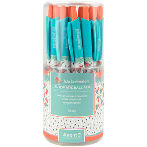 Ballpoint pen Axent Watermelon AB1090-30-A, retractable, blue