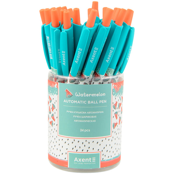 Ballpoint pen Axent Watermelon AB1090-30-A, retractable, blue